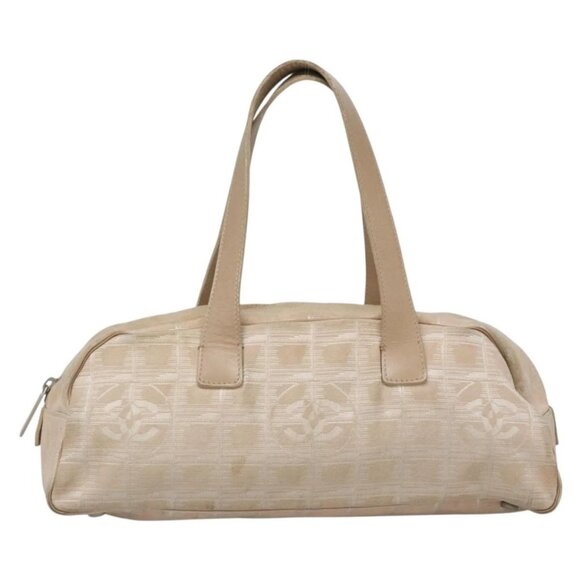 CHANEL New Travel Line Hand Bag Nylon Beige Silver CC Auth bs29078 - Picture 3 of 15